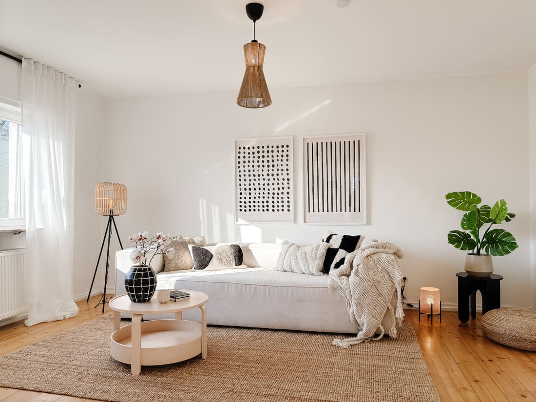Erbimmobilie Seligenstadt_Vorher Nachher Home Staging 1 Charmantes Wohnzimmer im Siedlungshaus in Seligenstadt nach Home Staging